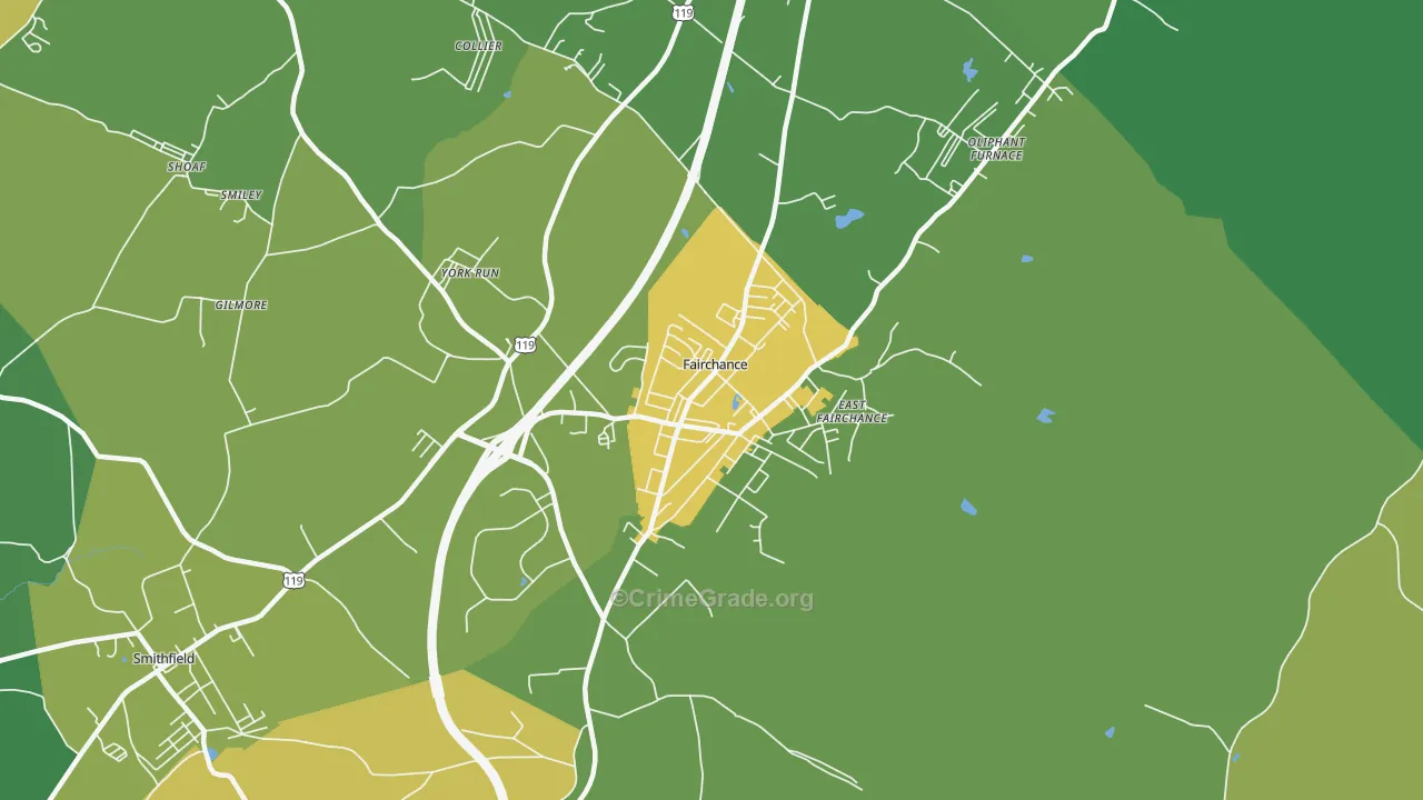 Fairchance, PA Map of Drug-Related Crime Rates
