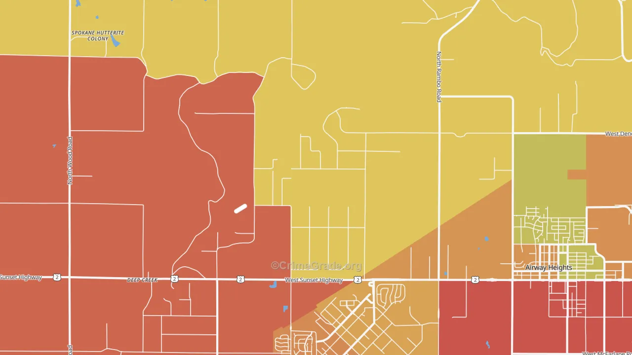 Fairchild Air Force Base, WA Map of Drug-Related Crime Rates