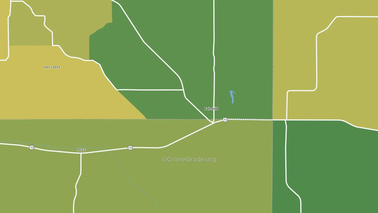 Fairchild, WI Map of Drug-Related Crime Rates
