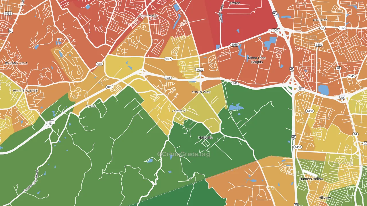 Fairdale, KY Map of Drug-Related Crime Rates