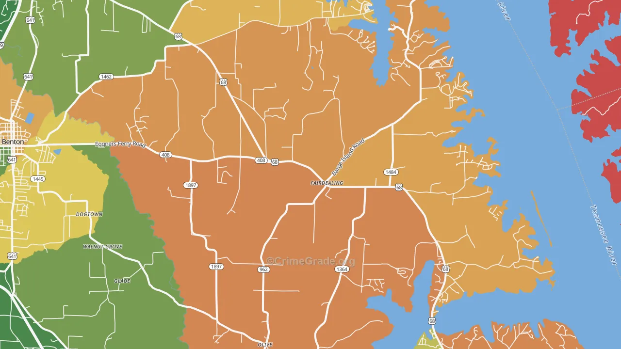 Fairdealing, KY Map of Drug-Related Crime Rates