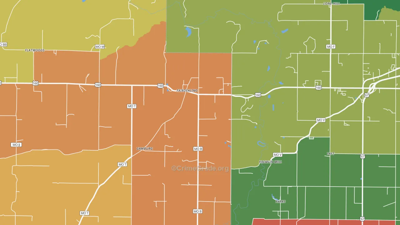Fairdealing, MO Map of Drug-Related Crime Rates