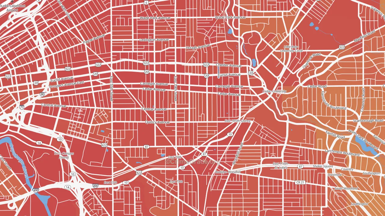 Fairfax, Cleveland, OH Map of Drug-Related Crime Rates