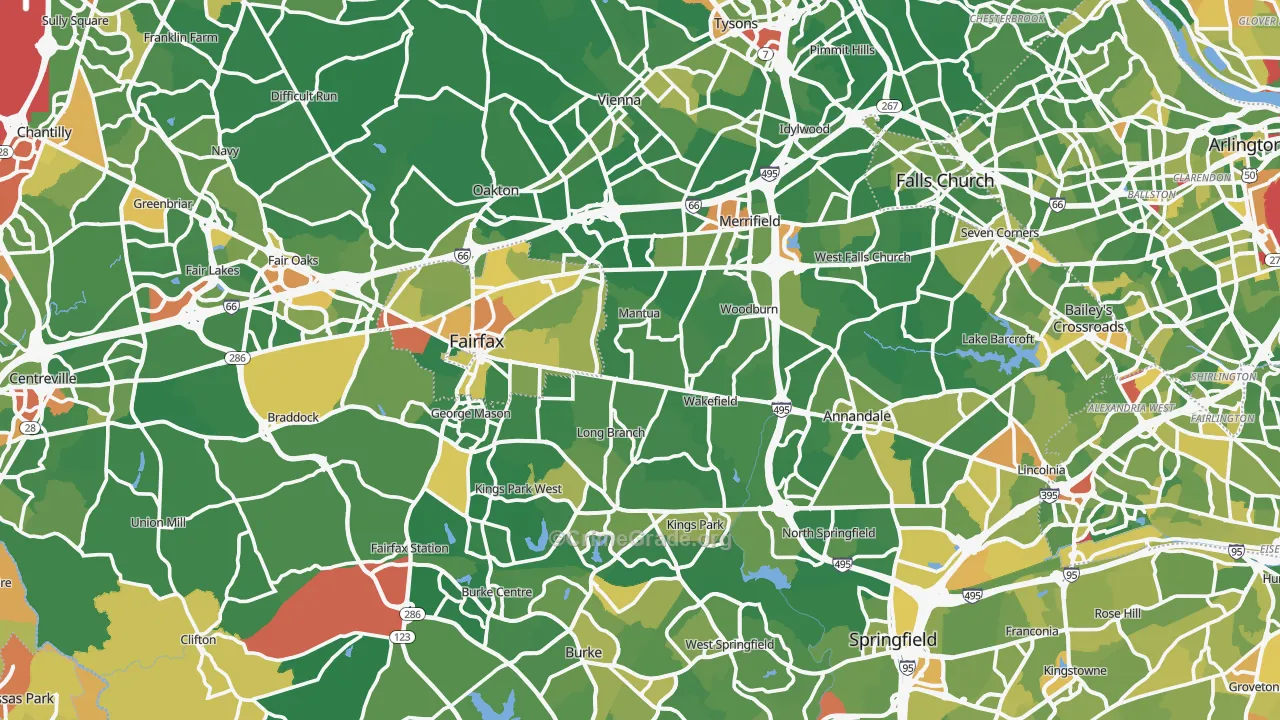 Fairfax County, VA Map of Drug-Related Crime Rates