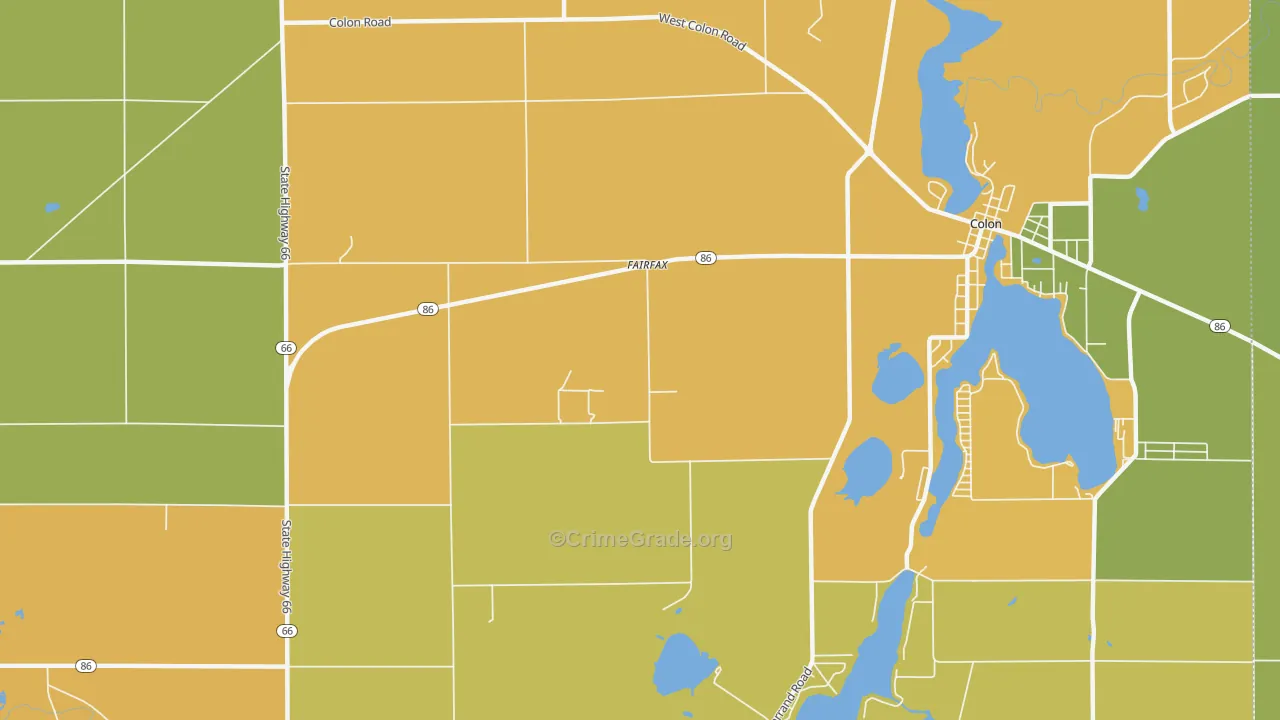 Fairfax, MI Map of Drug-Related Crime Rates