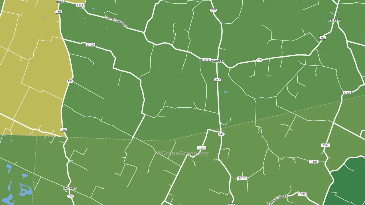Fairfax, OH Map of Drug-Related Crime Rates