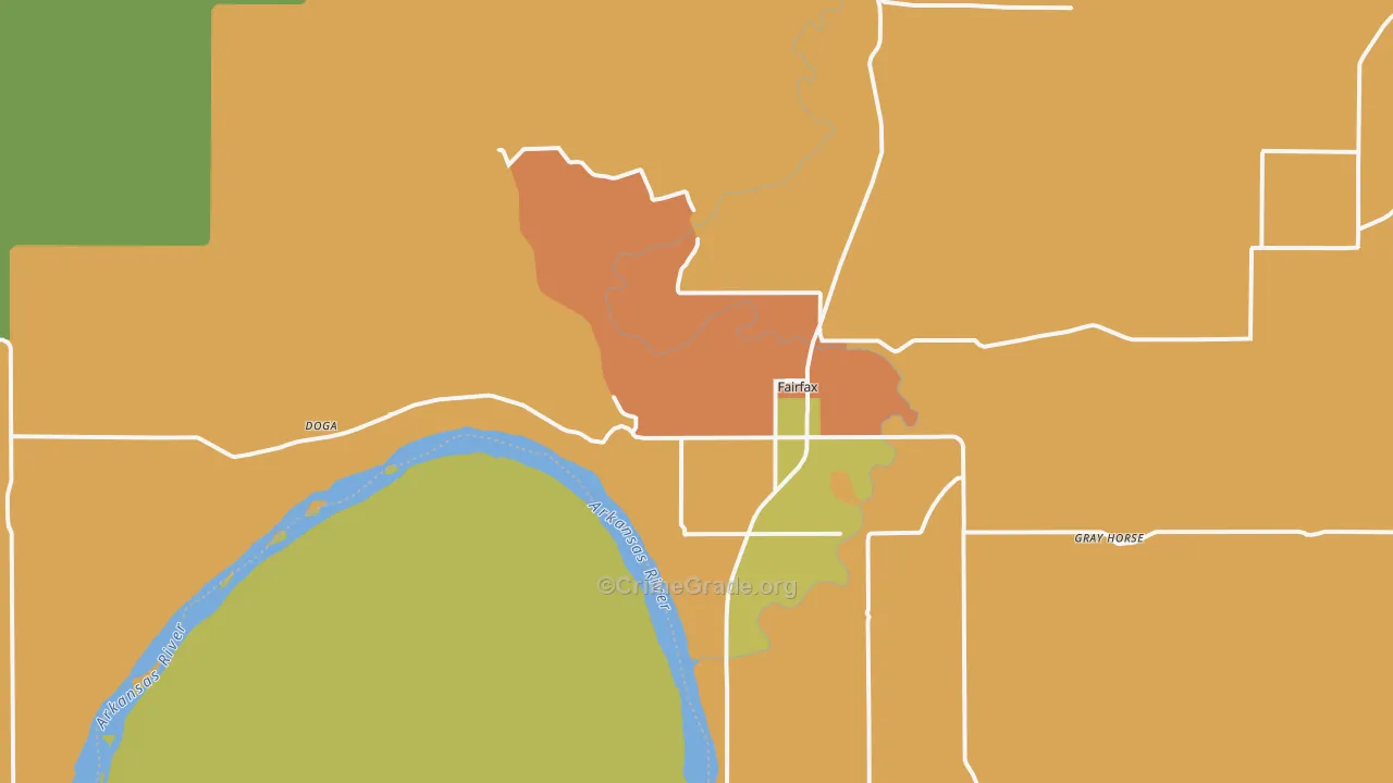 Fairfax, OK Map of Drug-Related Crime Rates