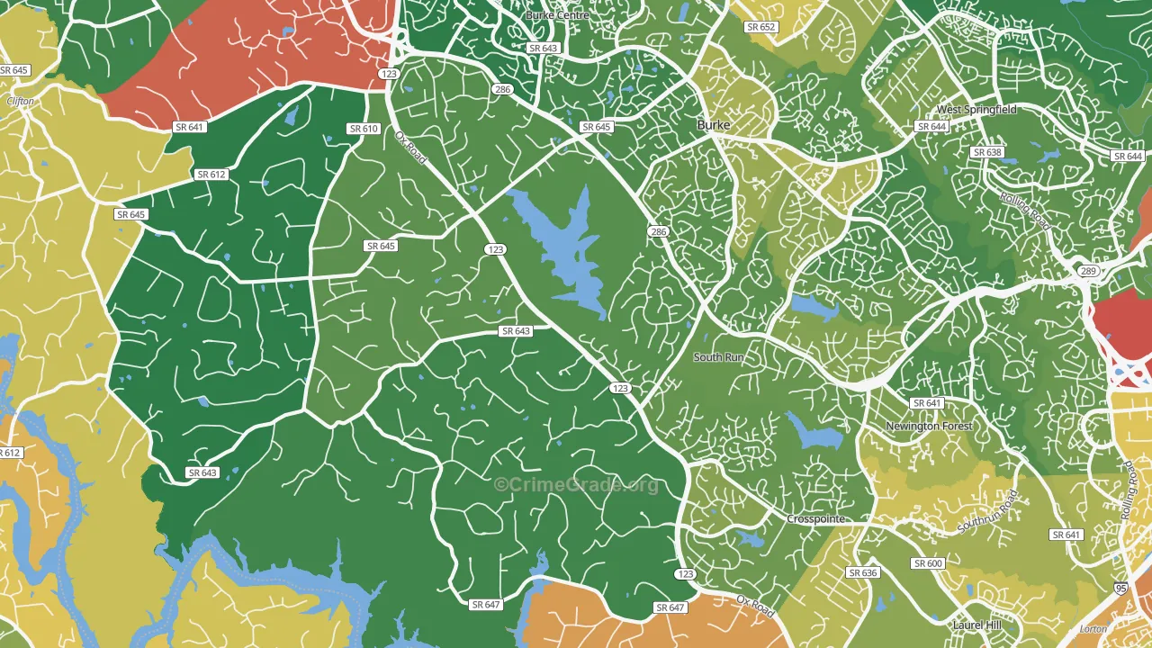 Fairfax Station, VA Map of Drug-Related Crime Rates