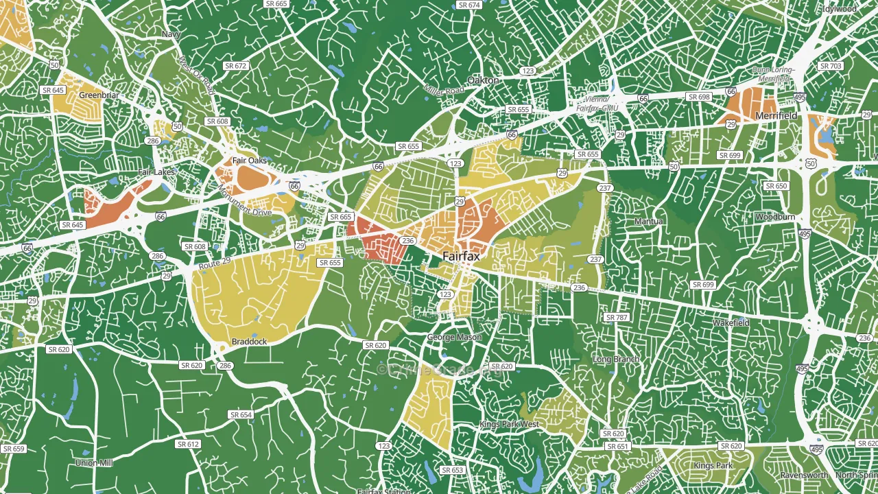 Fairfax, VA Map of Drug-Related Crime Rates