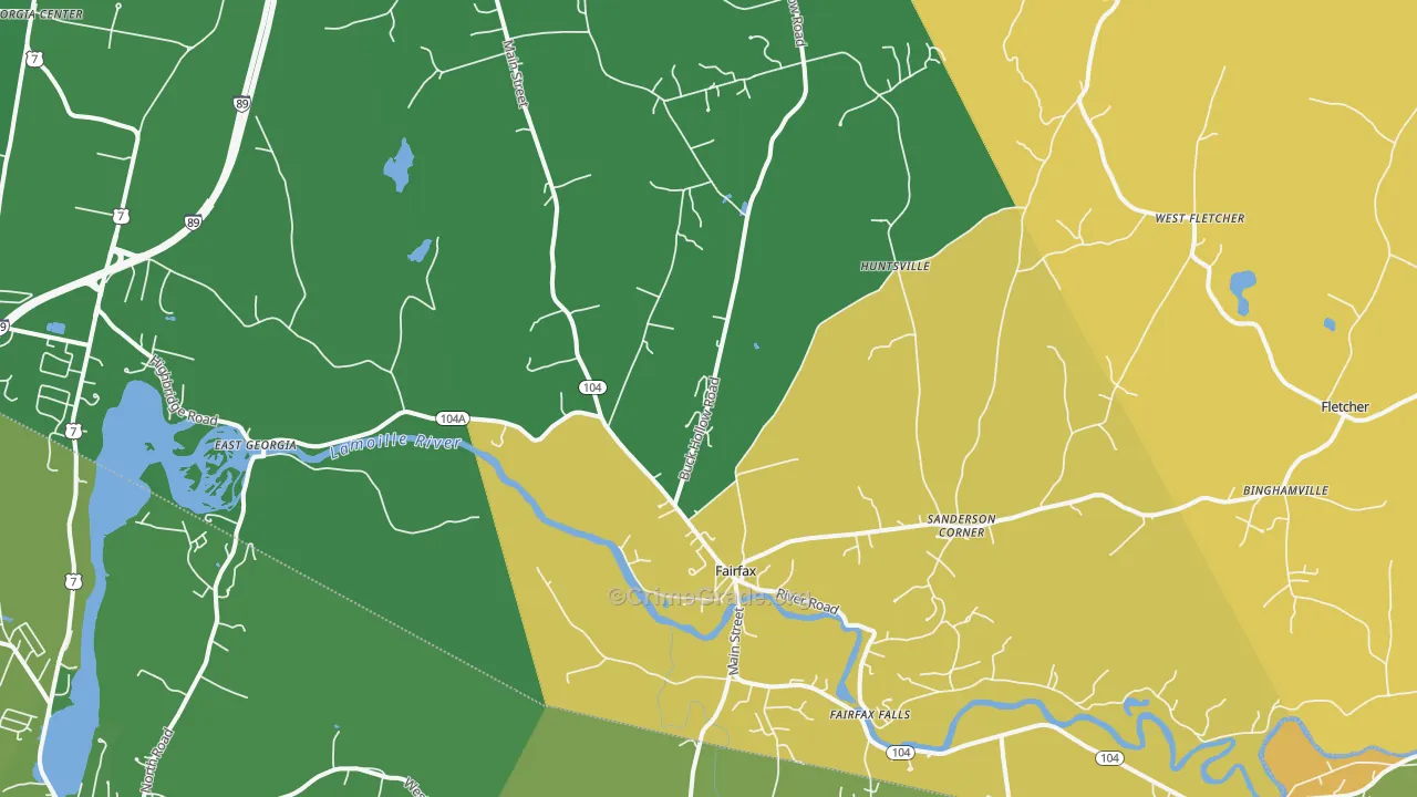 Fairfax, VT Map of Drug-Related Crime Rates