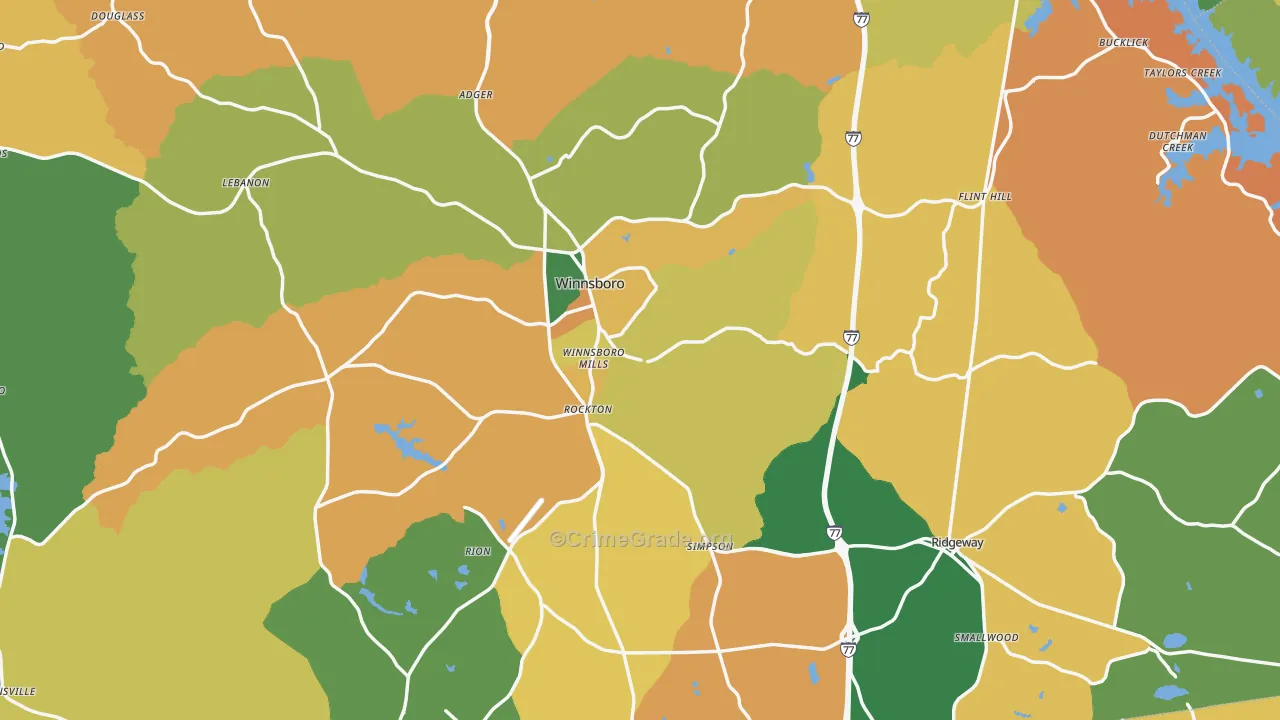 Fairfield County, SC Map of Drug-Related Crime Rates