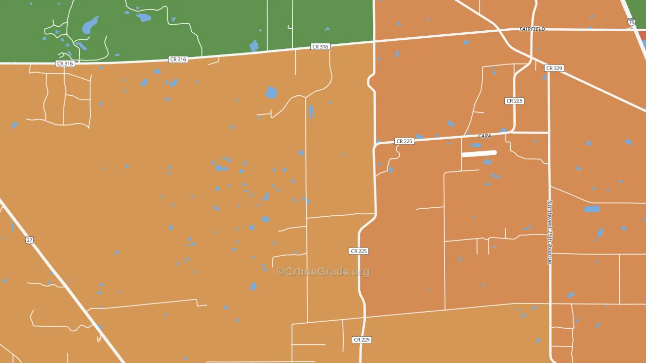 Fairfield, FL Map of Drug-Related Crime Rates
