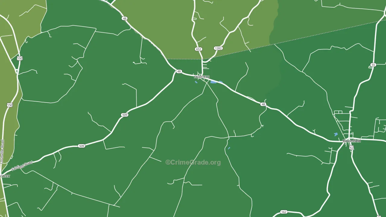 Fairfield, KY Map of Drug-Related Crime Rates