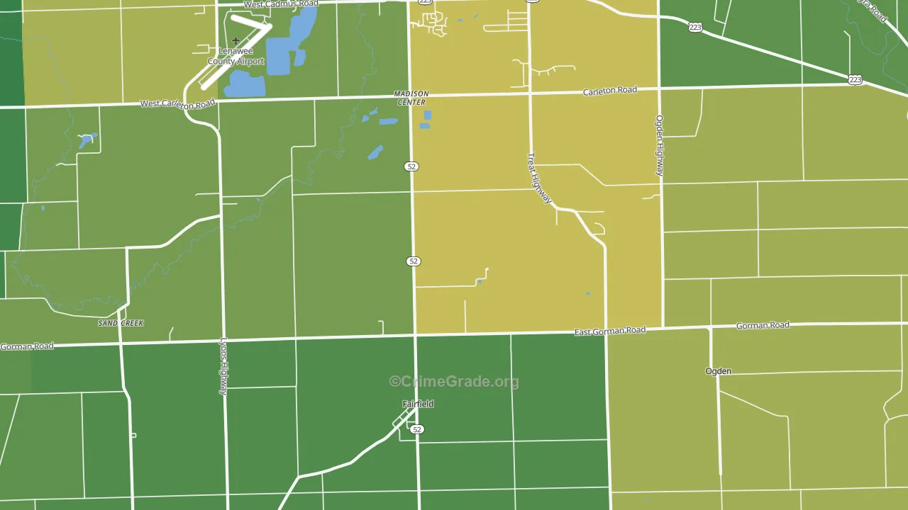 Fairfield, MI Map of Drug-Related Crime Rates