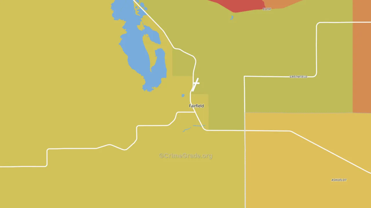 Fairfield, MT Map of Drug-Related Crime Rates
