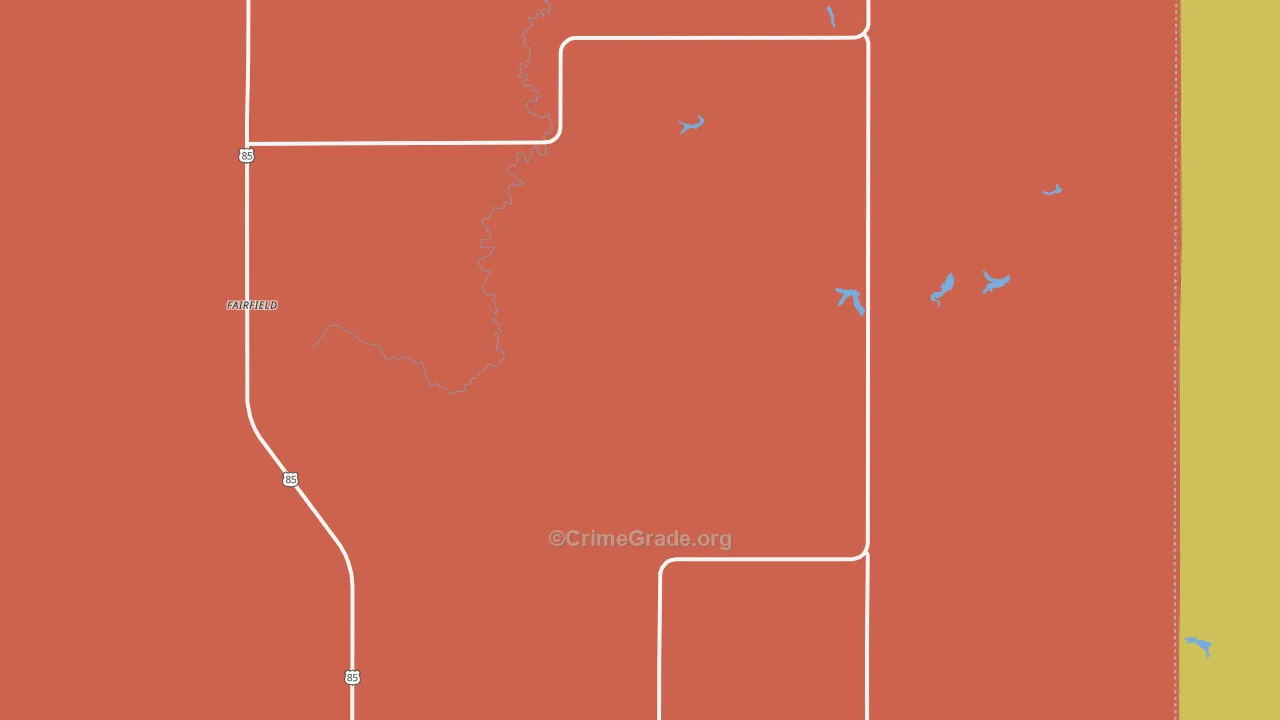 Fairfield, ND Map of Drug-Related Crime Rates