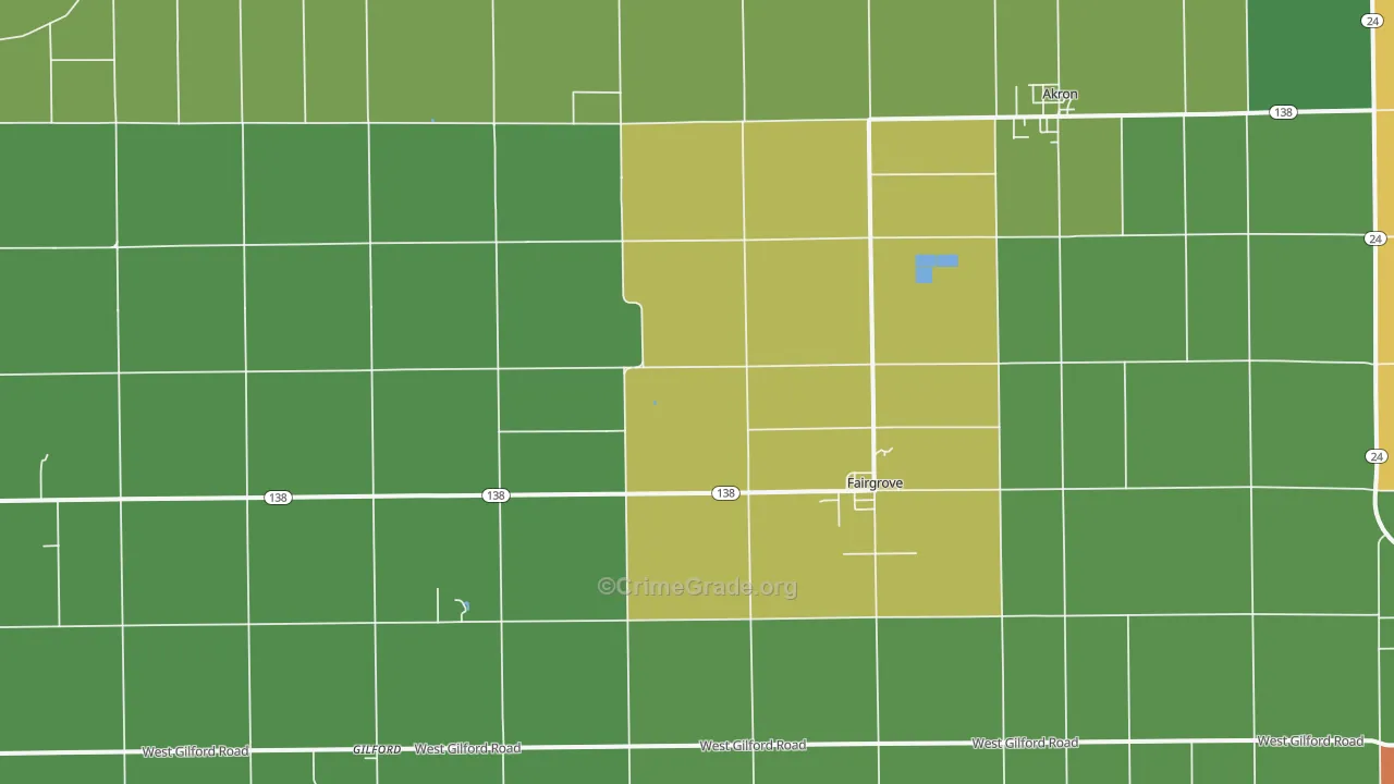 Fairgrove, MI Map of Drug-Related Crime Rates