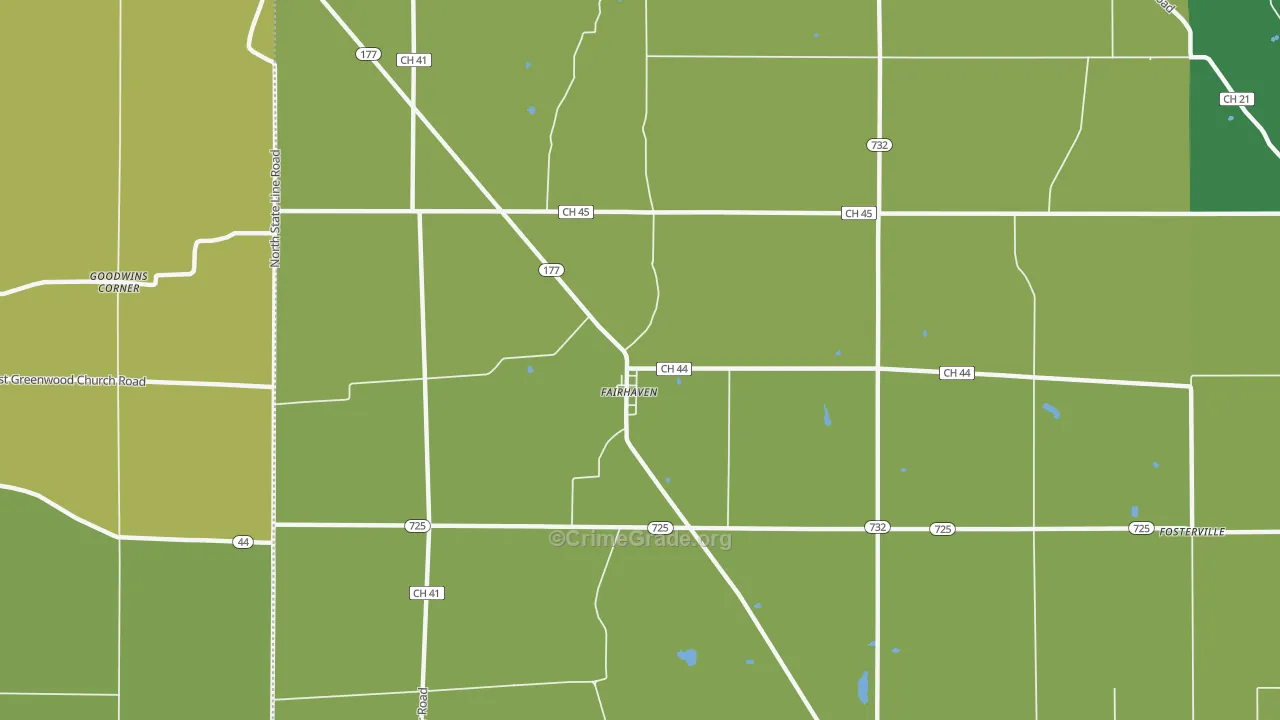 Fairhaven, OH Map of Drug-Related Crime Rates
