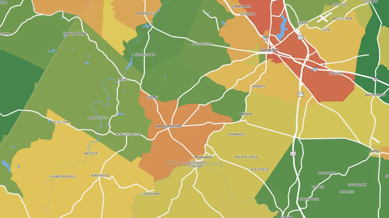 Fairhope, PA Map of Drug-Related Crime Rates