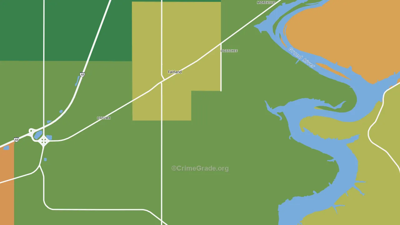 Fairland, OK Map of Drug-Related Crime Rates