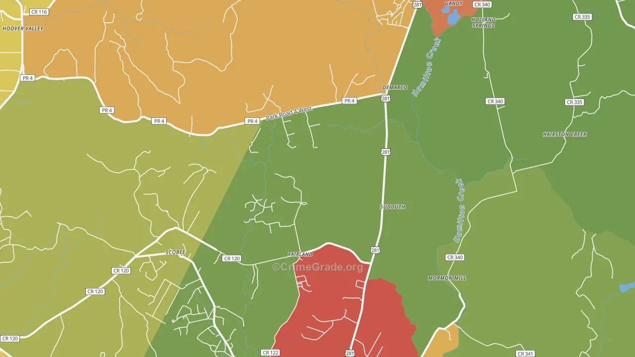 Fairland, TX Map of Drug-Related Crime Rates