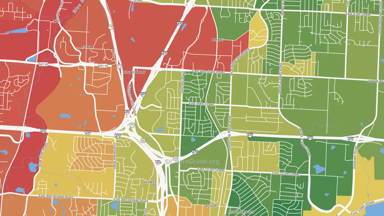 Fairlane, Kansas City, MO Map of Drug-Related Crime Rates