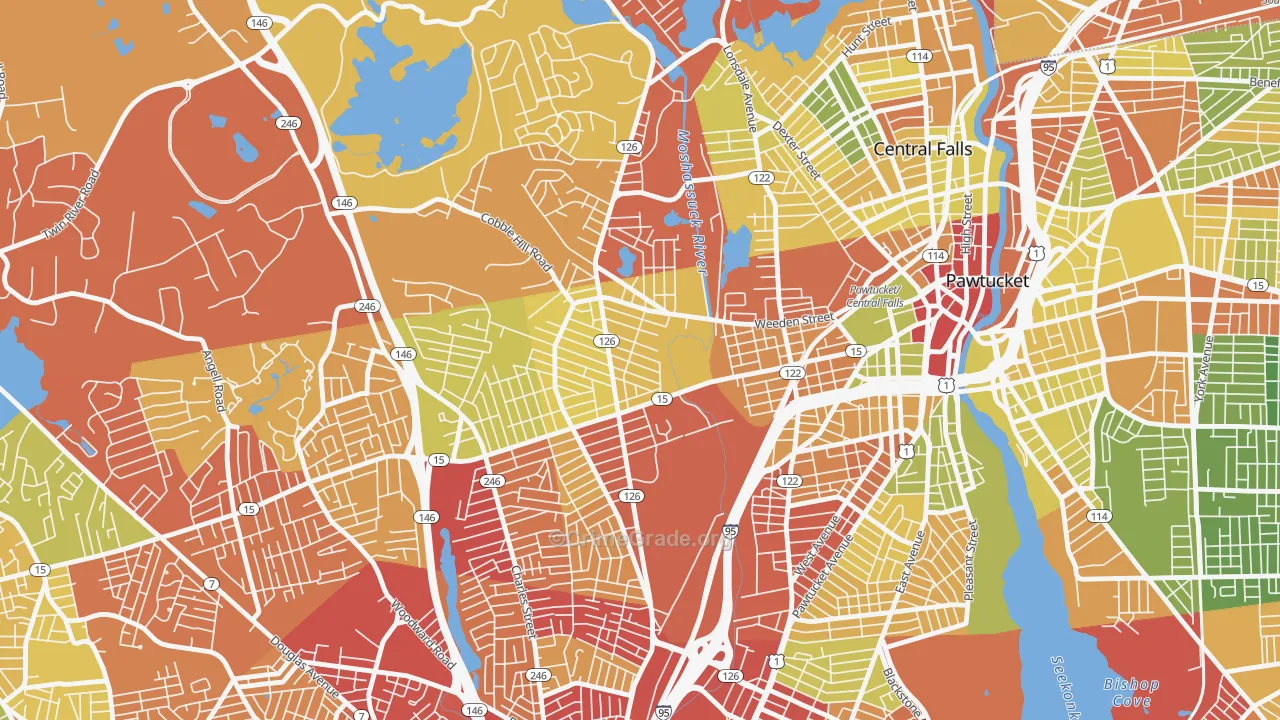 Fairlawn, Pawtucket, RI Map of Drug-Related Crime Rates