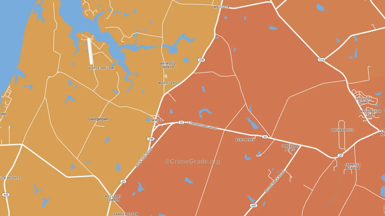 Fairlee, MD Map of Drug-Related Crime Rates