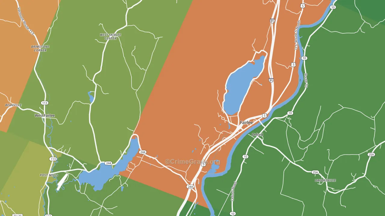 Fairlee, VT Map of Drug-Related Crime Rates