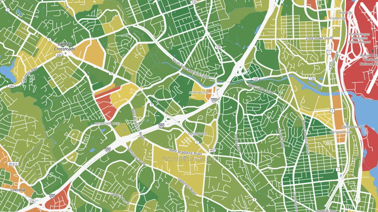 Fairlington-Shirlington, Arlington, VA Map of Drug-Related Crime Rates
