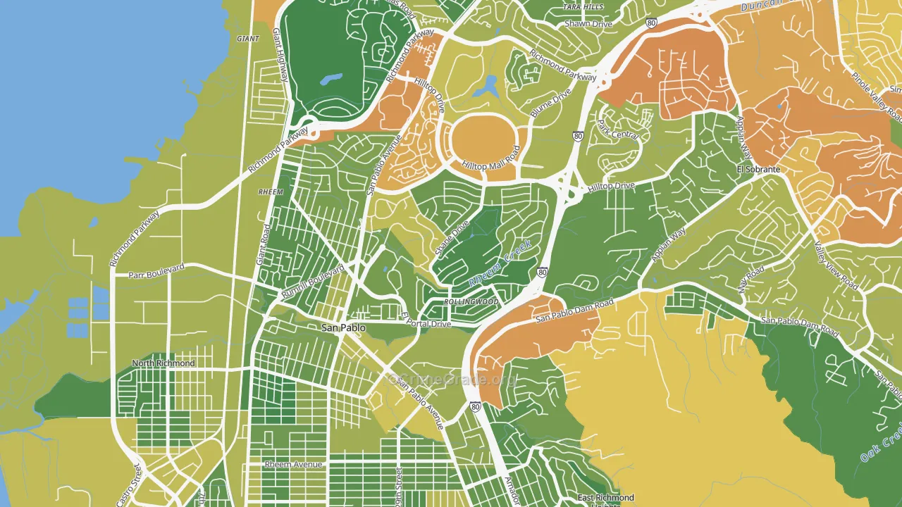 Fairmede-Hilltop, San Pablo, CA Map of Drug-Related Crime Rates