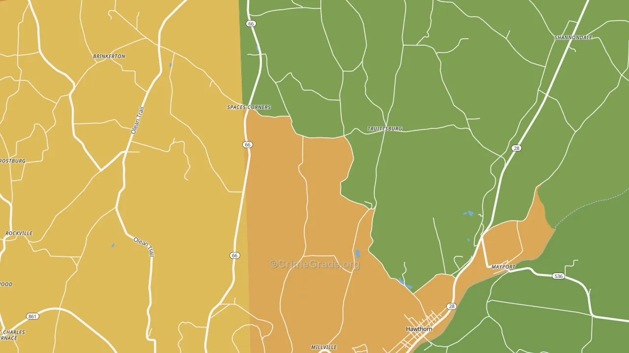 Fairmount City, PA Map of Drug-Related Crime Rates