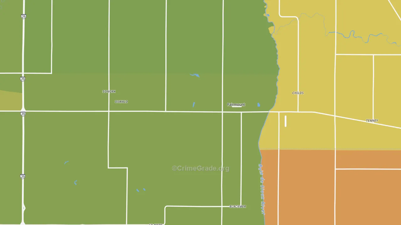 Fairmount, ND Map of Drug-Related Crime Rates
