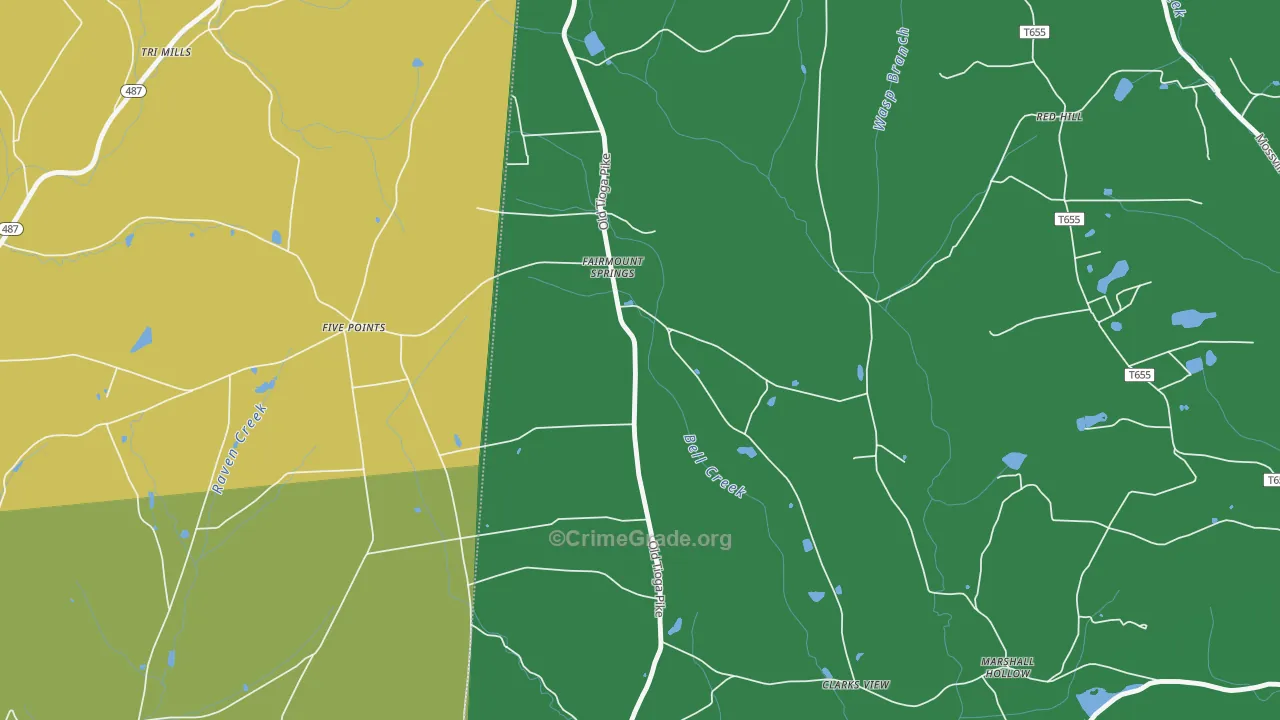 Fairmount Springs, PA Map of Drug-Related Crime Rates