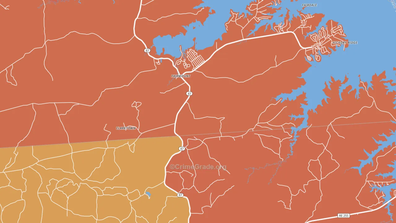 Fairmount, TX Map of Drug-Related Crime Rates
