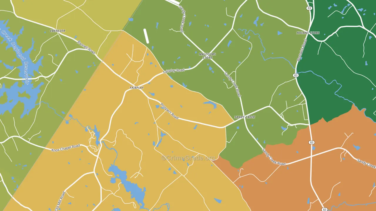 Fairplay, GA Map of Drug-Related Crime Rates