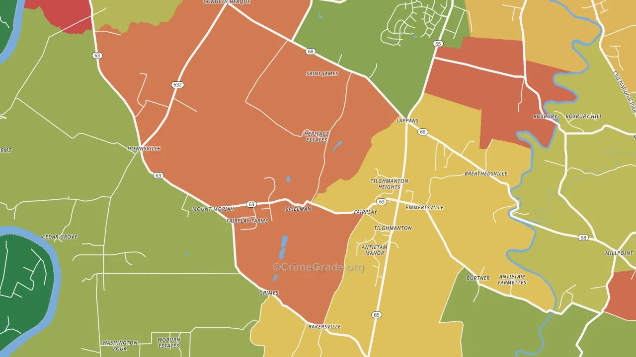 Fairplay, MD Map of Drug-Related Crime Rates