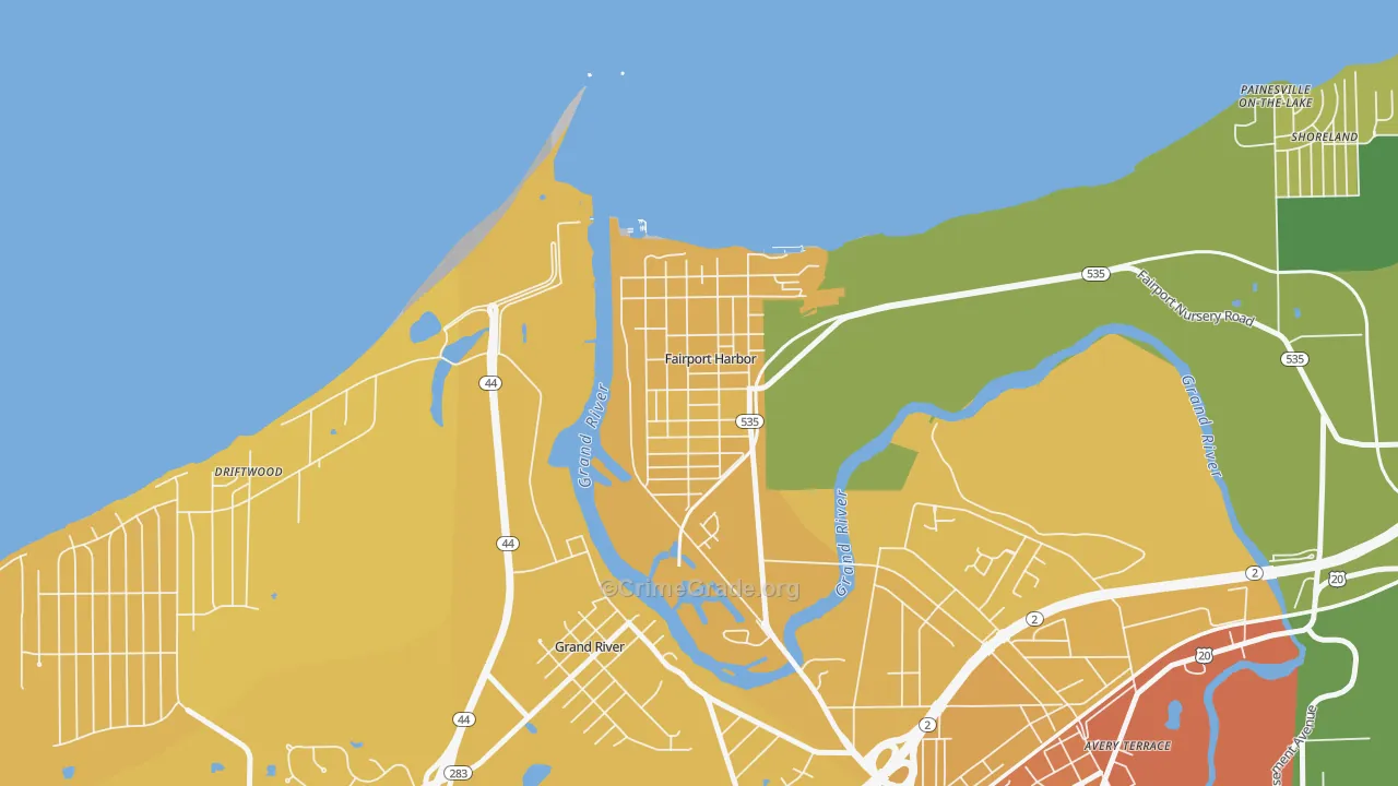 Fairport Harbor, OH Map of Drug-Related Crime Rates
