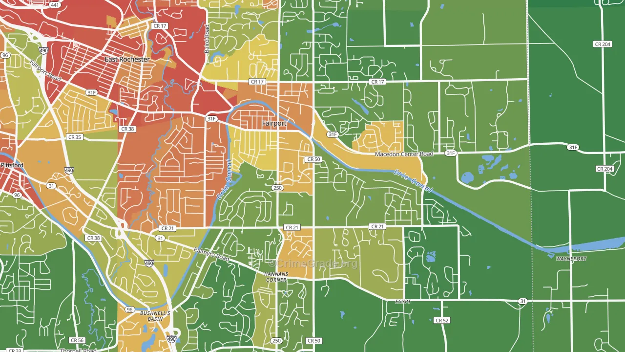 Fairport, NY Map of Drug-Related Crime Rates
