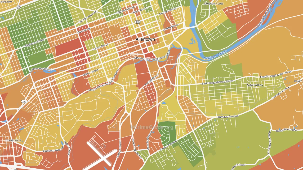 Fairview, Allentown, PA Map of Drug-Related Crime Rates