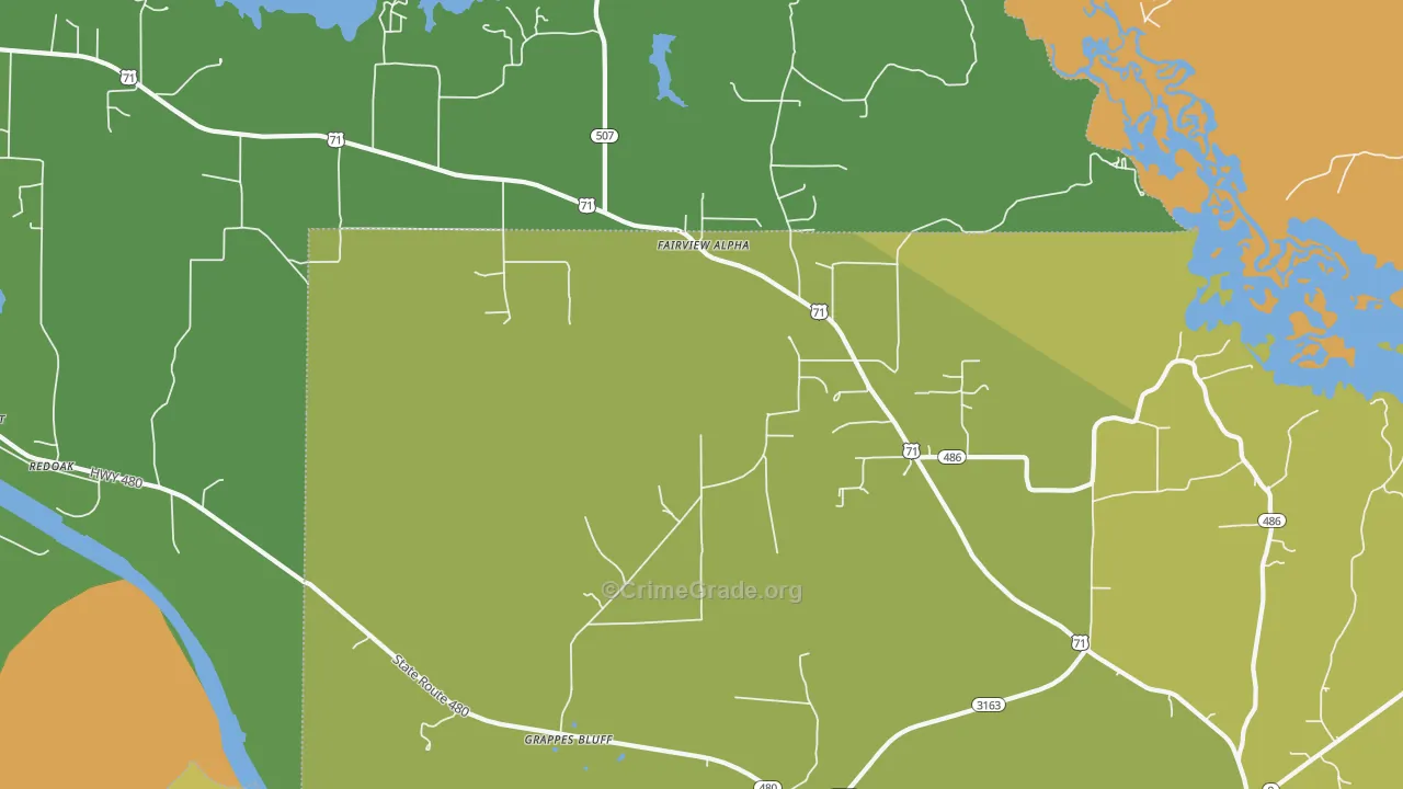 Fairview Alpha, LA Map of Drug-Related Crime Rates