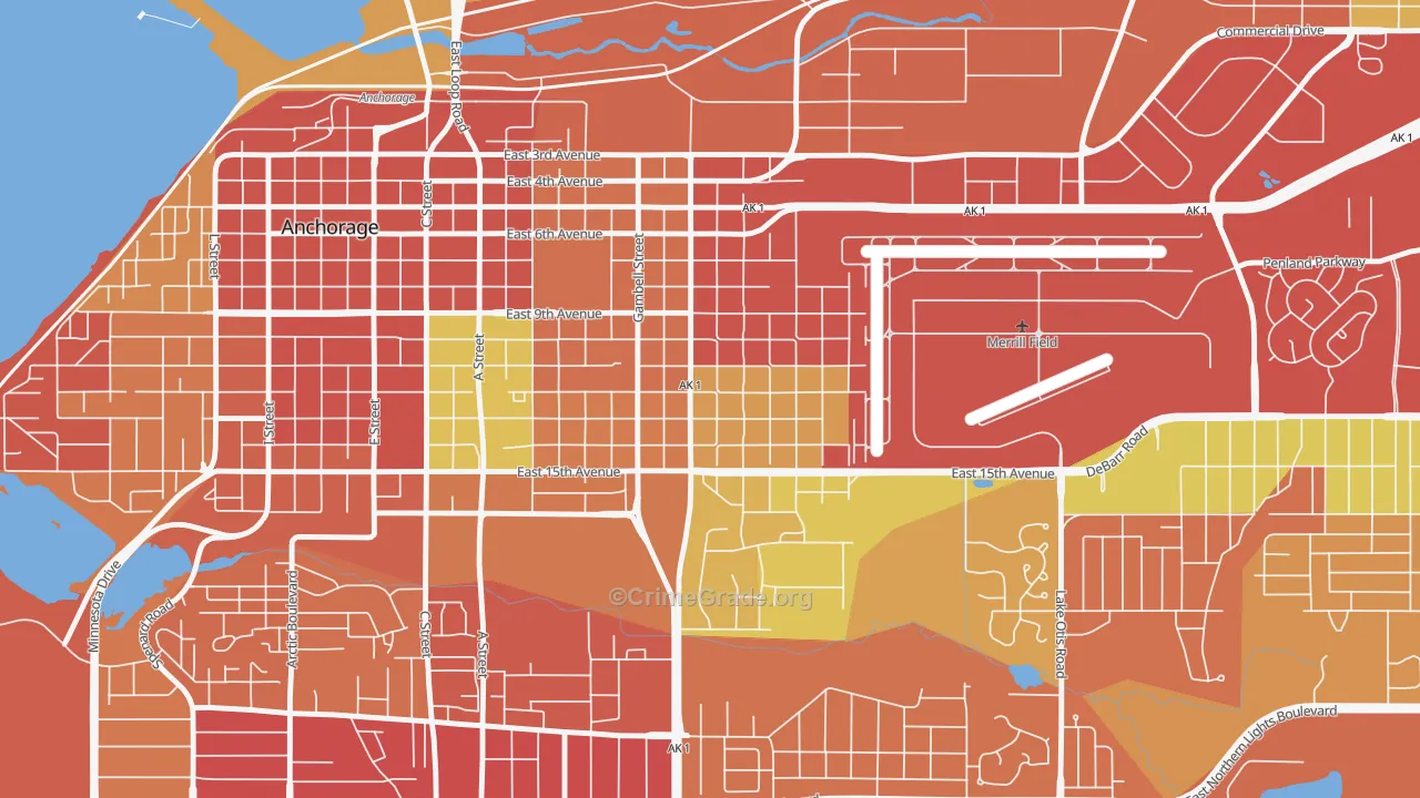 Fairview, Anchorage, AK Map of Drug-Related Crime Rates