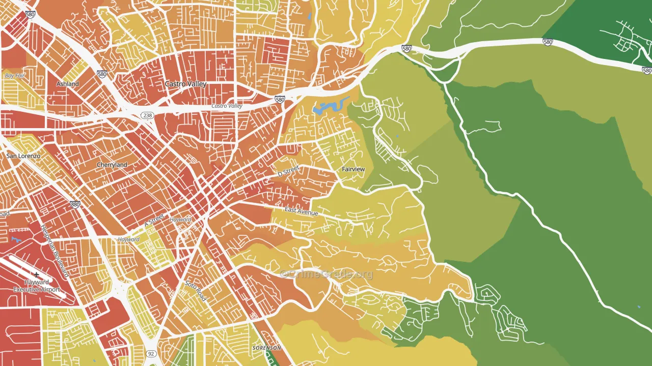 Fairview, CA Map of Drug-Related Crime Rates