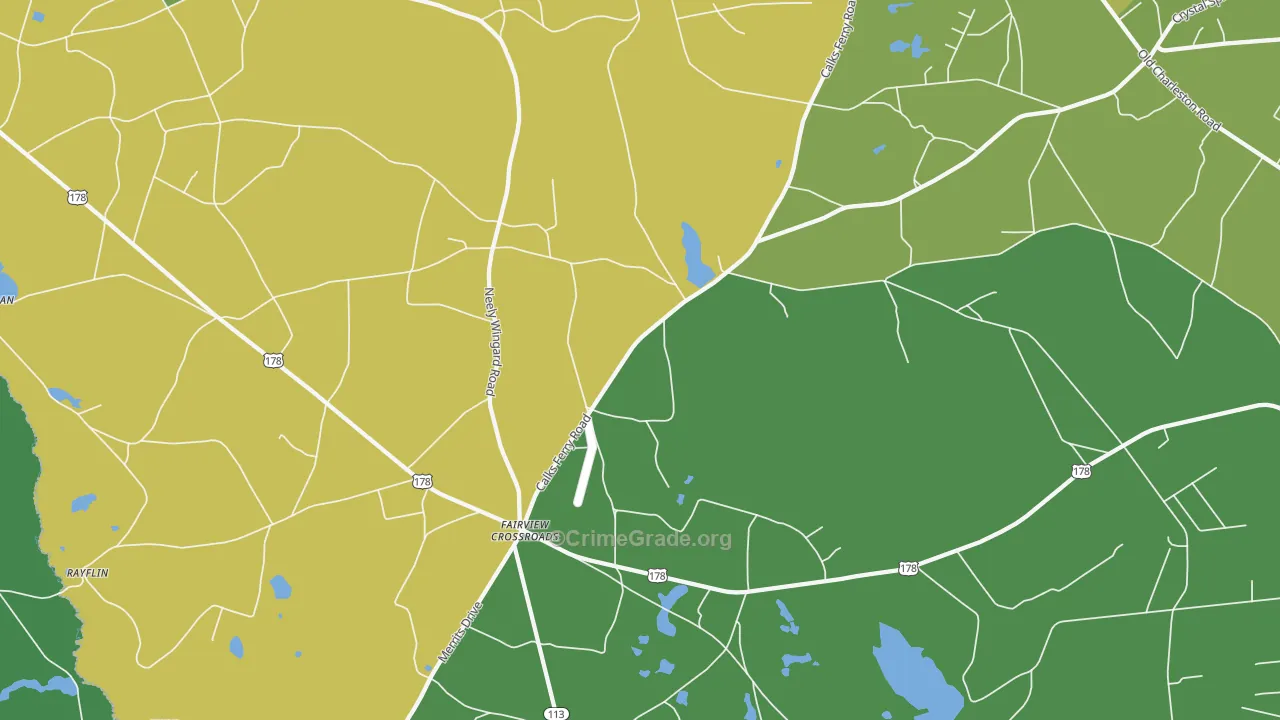 Fairview Crossroads, SC Map of Drug-Related Crime Rates