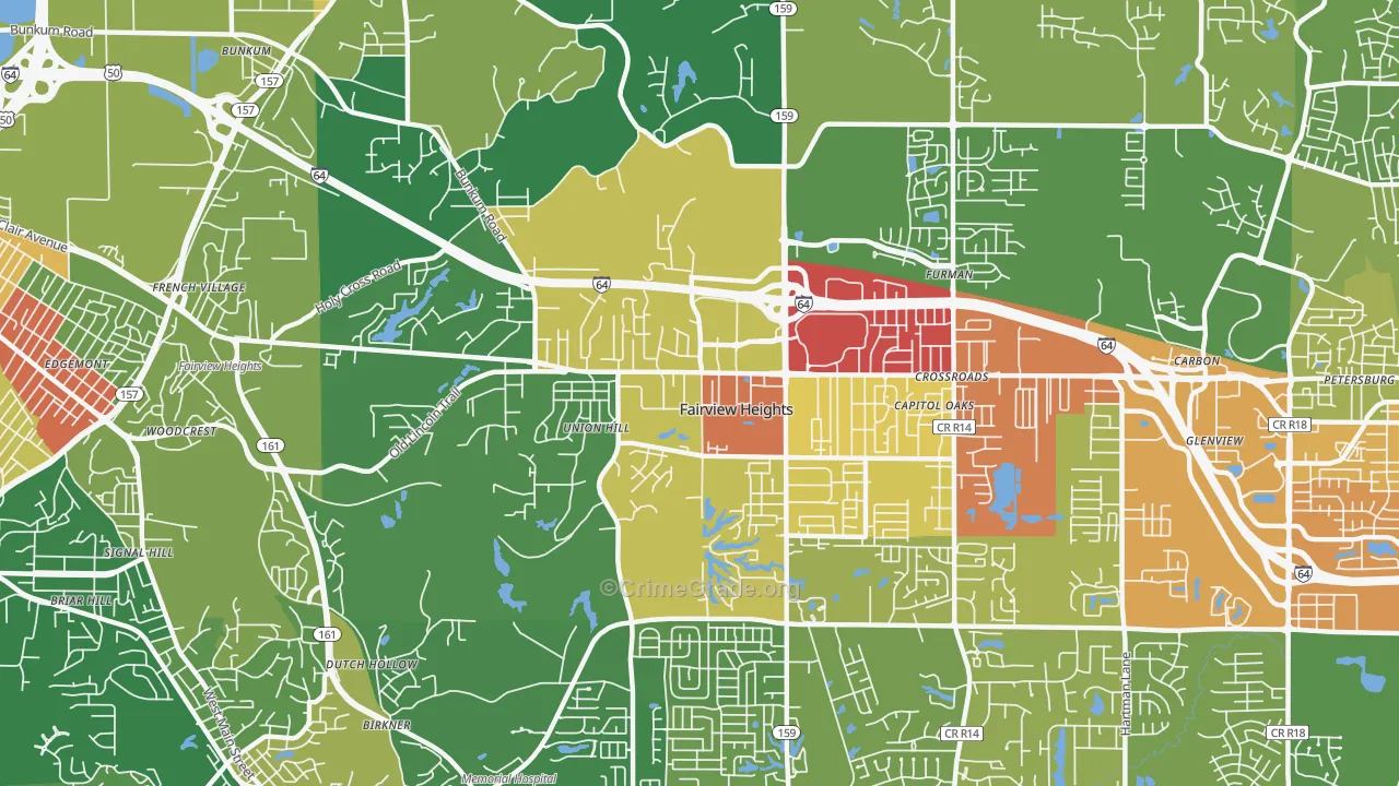 Fairview Heights, IL Map of Drug-Related Crime Rates
