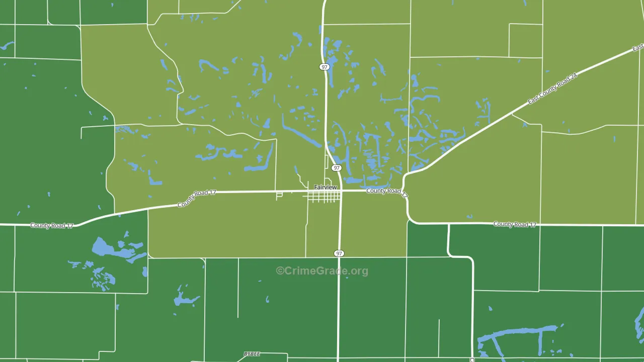 Fairview, IL Map of Drug-Related Crime Rates