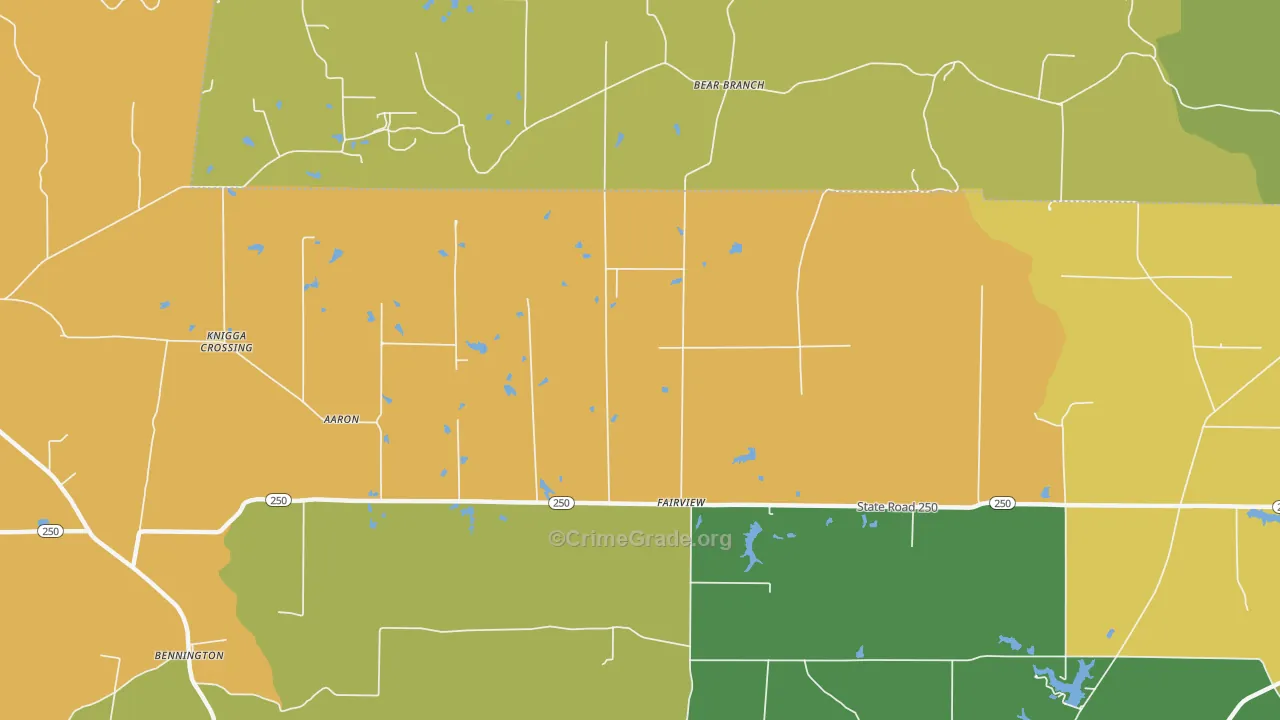 Fairview, IN Map of Drug-Related Crime Rates