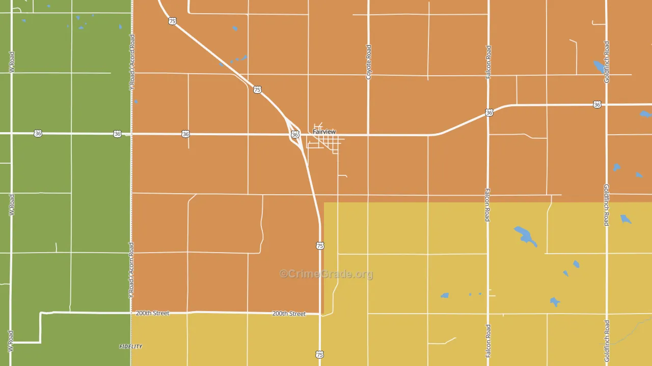 Fairview, KS Map of Drug-Related Crime Rates