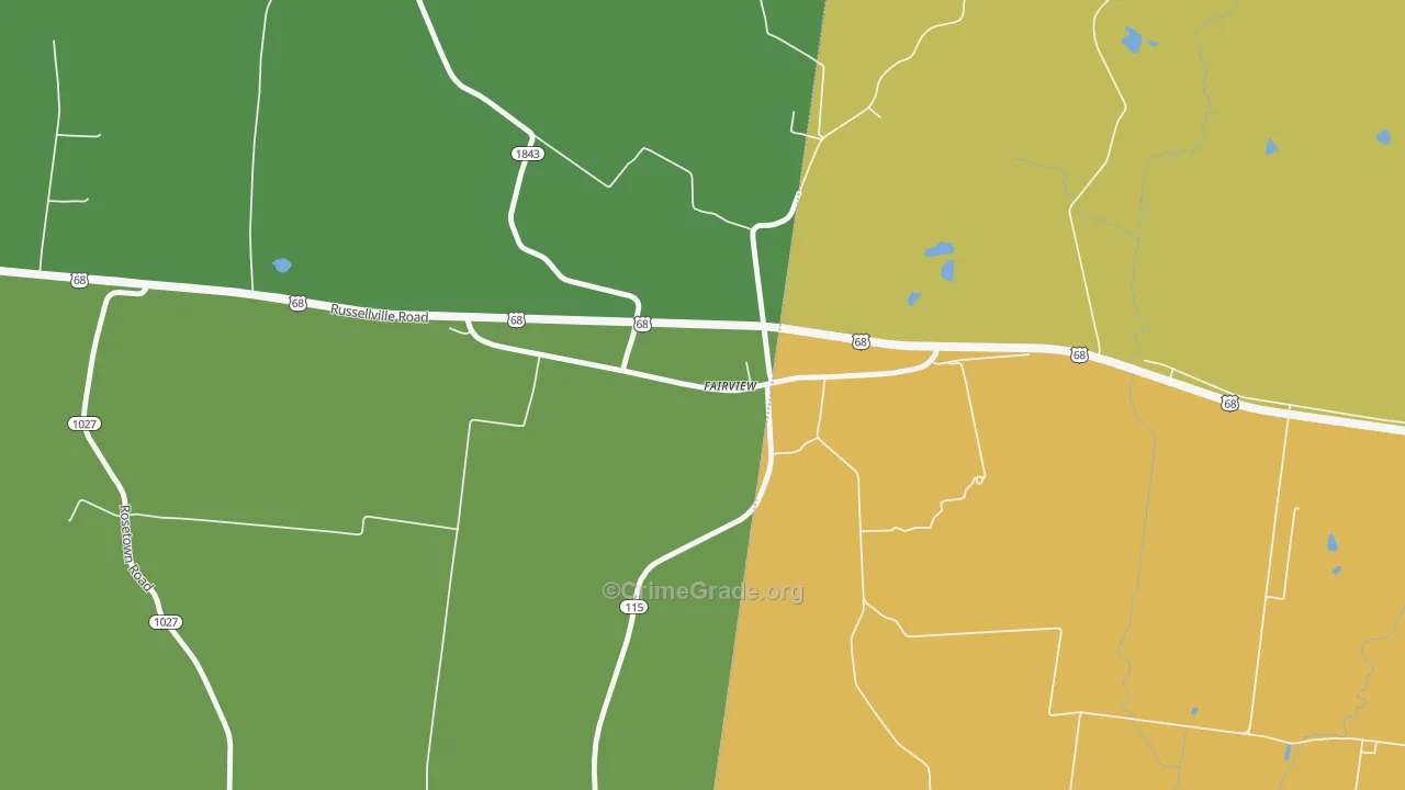 Fairview, KY Map of Drug-Related Crime Rates