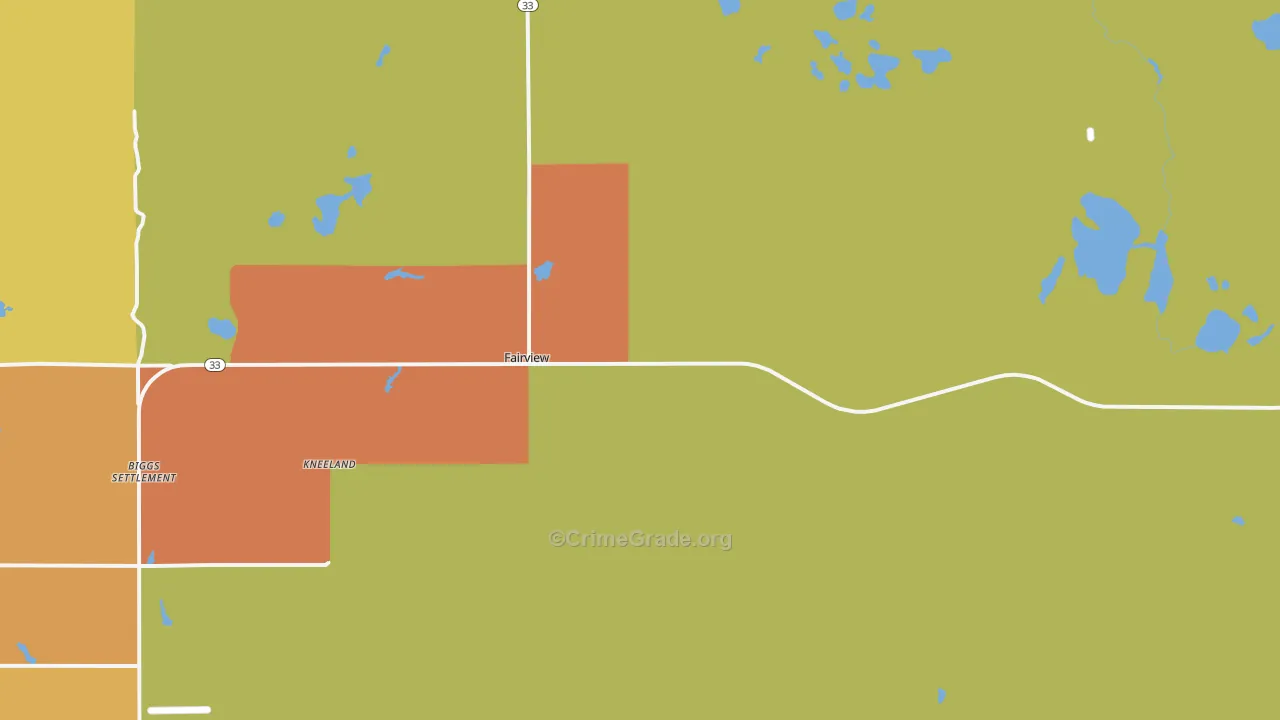 Fairview, MI Map of Drug-Related Crime Rates